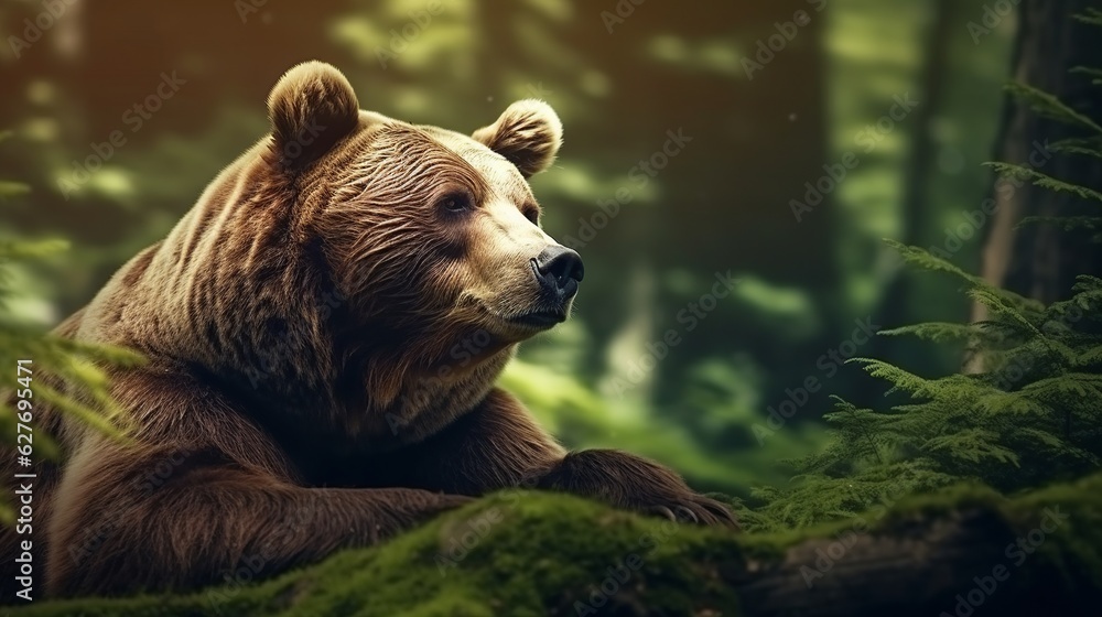 Obraz premium A beautiful view of bear in nature. Generative AI.