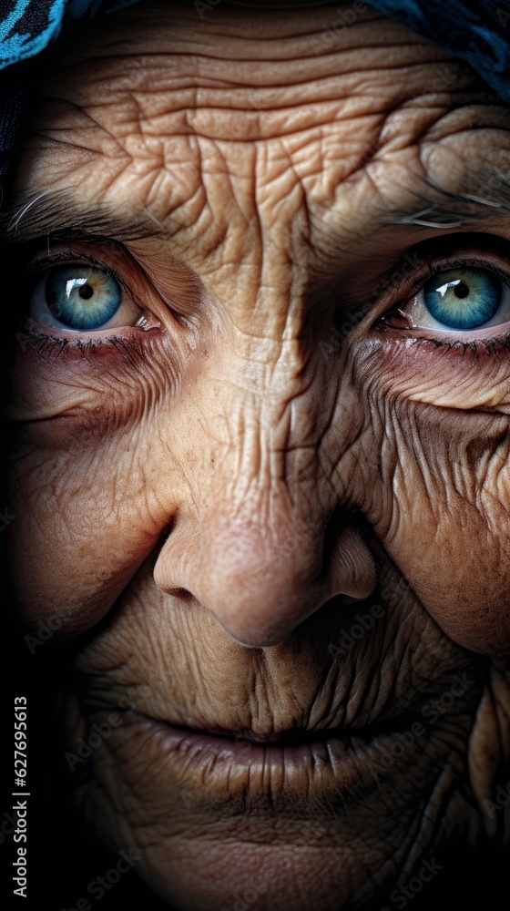intense closeup portrait of a very old grandma intense closeup portrait of a very old grandma