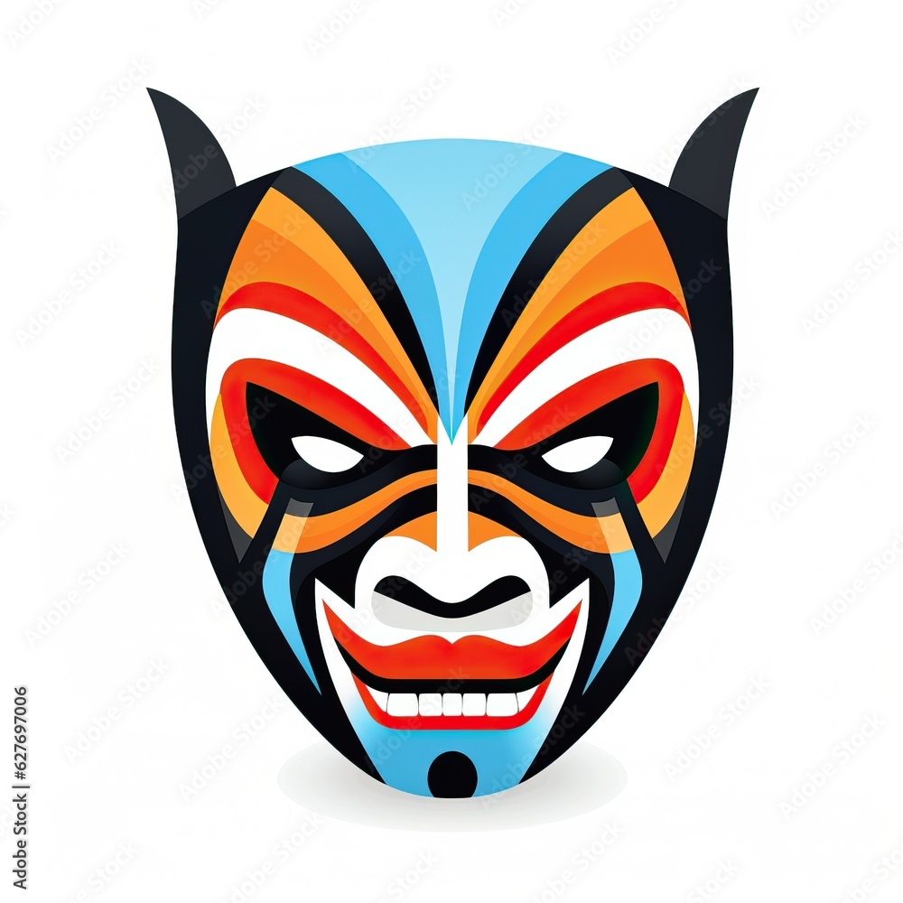 stylish face mask in modern colors isolated on white, ai tools generated image stylish face mask in modern colors isolated on white, ai tools generated image