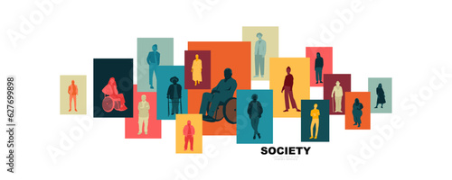 SOCIETY. Modern colorful design.