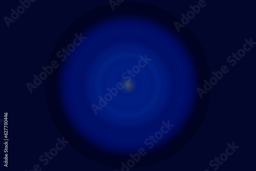 Schwarzer Kreis mit blauen Farbübergängen zum Zentrum hin; dreidimensionale Tunnelwirkung mit Licht am Ende des Tunnels; auf dunklem Hintergrund