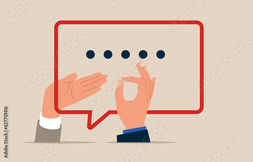 Hands People gesticulation and have lively discussion. Productive dialogue or conversation between man and woman. Art corporate communication between coworkers. Vector illustration
