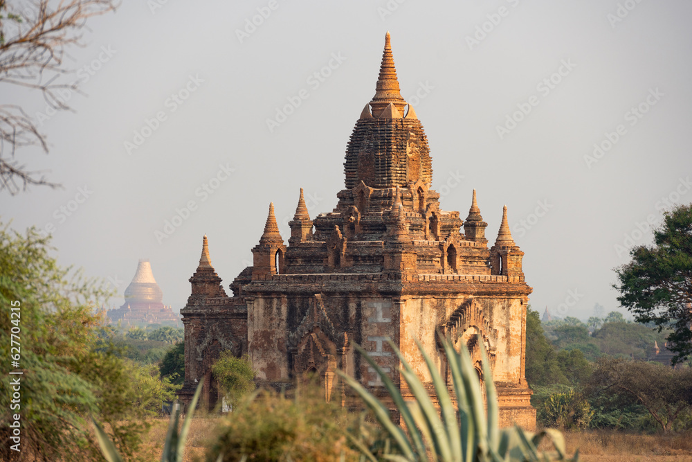 Stunning view of the beautiful Bagan ancient city (formerly Pagan). The Bagan Archaeological Zone is a main attraction in Myanmar and over 2,200 temples and pagodas still survive today.
