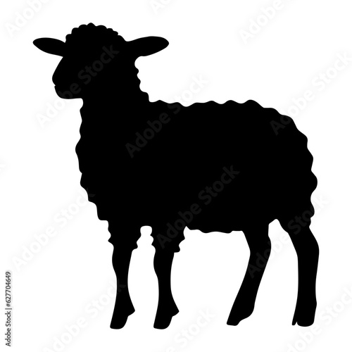 Lamb standing silhouette. Vector illustration