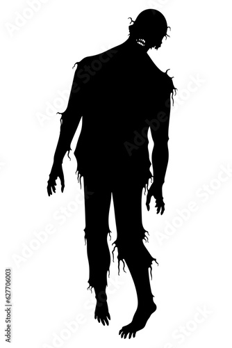 Halloween Zombie walking silhouette. Vector illustration