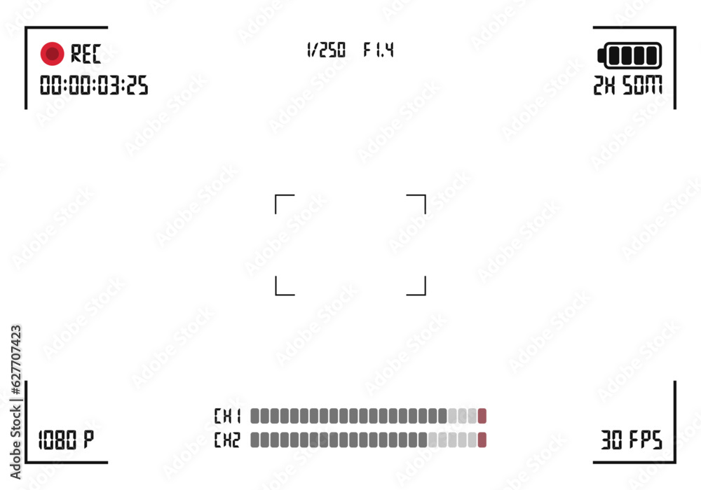Camera viewfinder. Focusing screen of the camera. Viewfinder camera