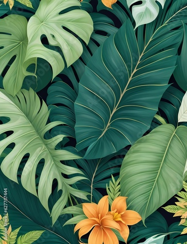 Wallpaper Mural Nature's Elegance Unveiled: Embrace the Beauty of a Seamless Floral Masterpiece for Your Designs! Background Pattern Texture Torontodigital.ca