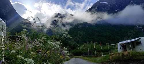 Panel kuchenny z motywem krajobraz górski
