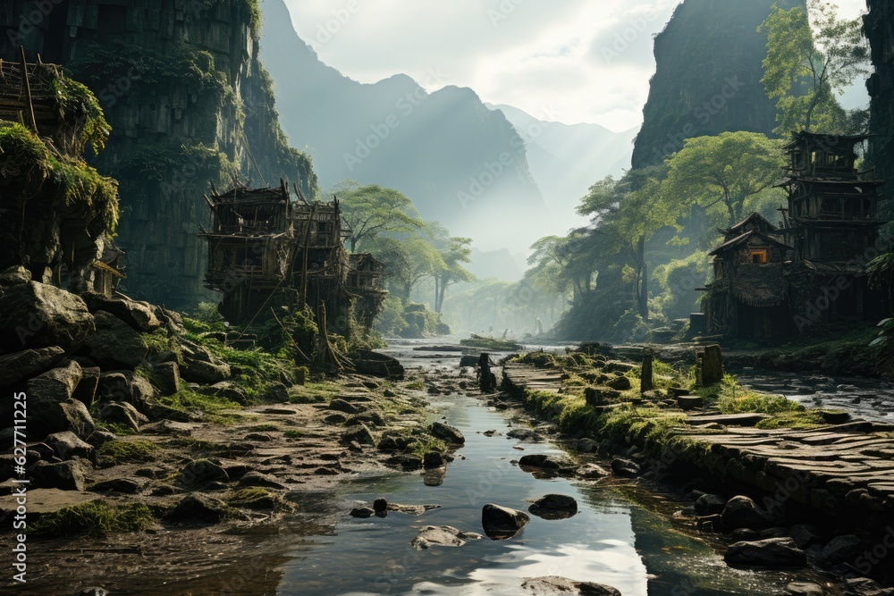 ภาพประกอบสต็อก Unveiling Uncharted Territories Embarking on a