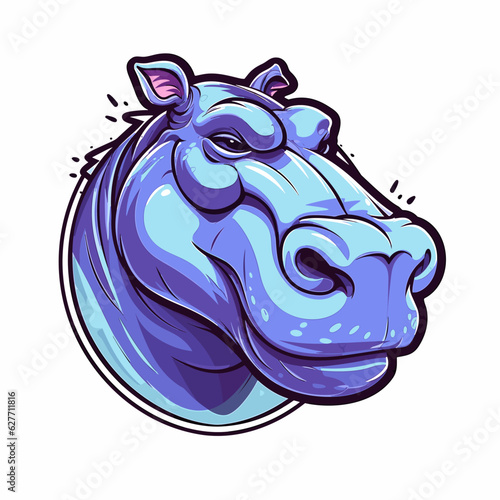 Esport vector logo hippopotamus, hippopotamus icon, hippopotamus head, vector