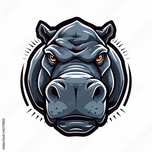 Esport vector logo hippopotamus, hippopotamus icon, hippopotamus head, vector