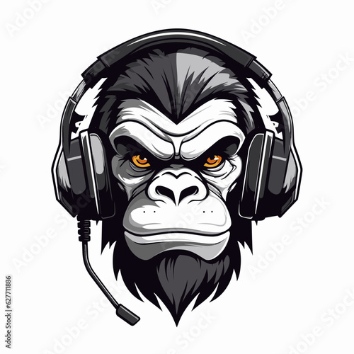 Esport vector logo chimpanzee, chimpanzee icon, chimpanzee head, vector