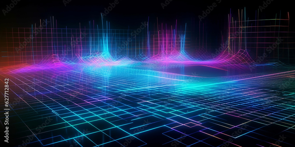 beautiful 3D hologram on a dark background. Generative AI beautiful 3D hologram on a dark background. Generative AI