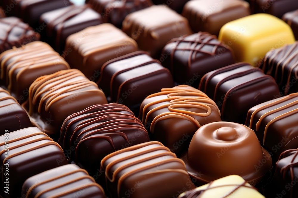 close up of chocolate candy close up of chocolate candy