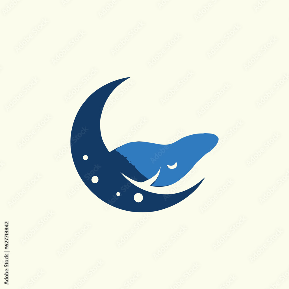 Vector blue whale symbol logo. Dolphin logo design. Dolphin photo ...