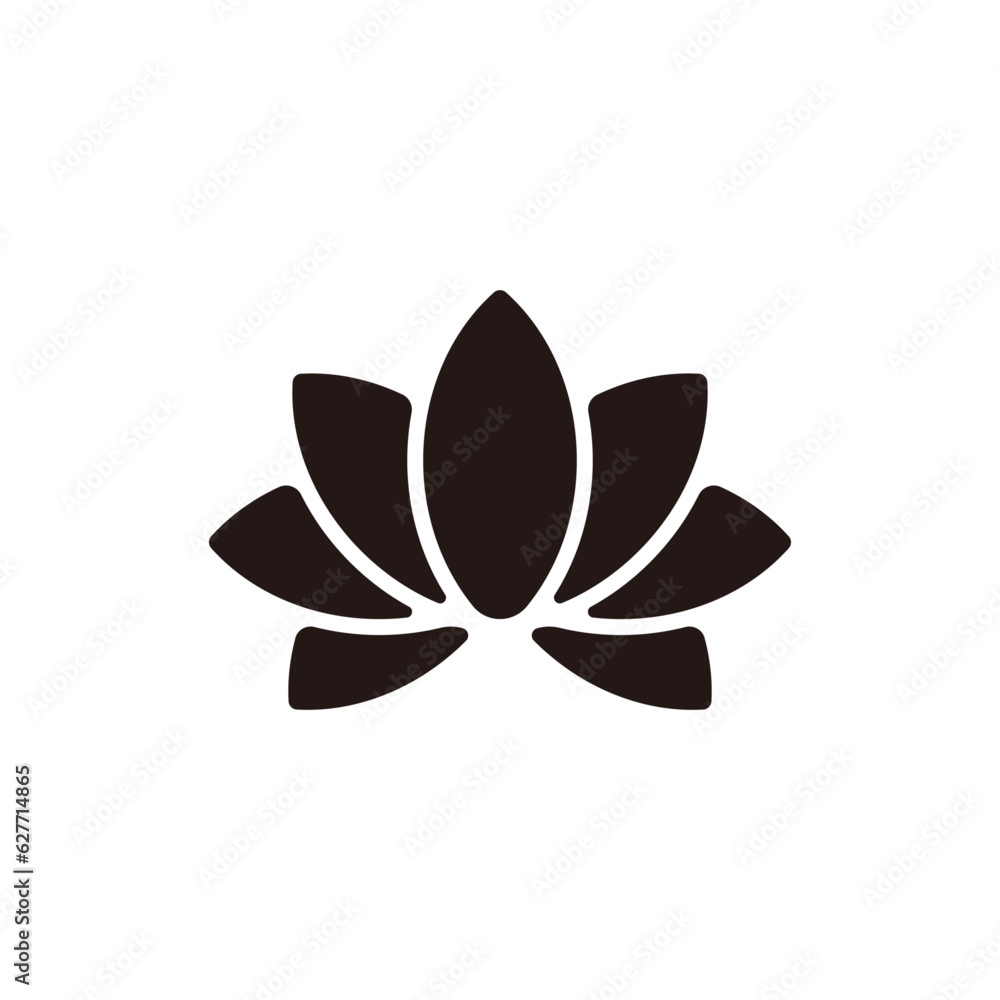 Lotus icon.Flat silhouette version. Lotus icon.Flat silhouette version.