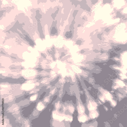 Tie Dye Circle Vector. Grey Ink Flower. Psychedelic Watercolor Art. Creamy Vector Fashion. Trendy Acrylic Fabric. Natural Aquarelle Bohemian Pattern. Floral Hand Drawn Bohemian Texture.