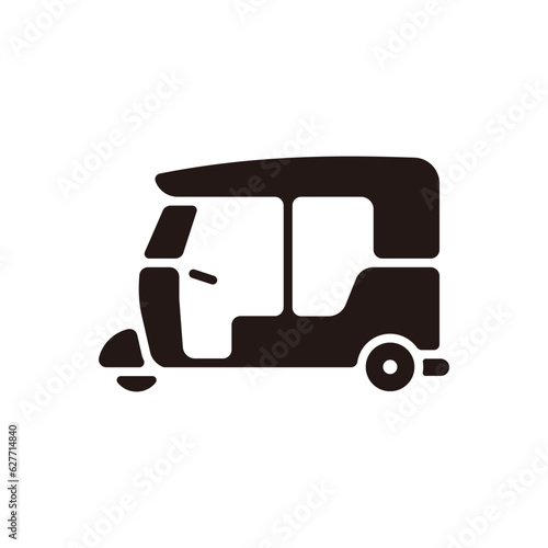 Auto rickshaw icon.Flat silhouette version.
