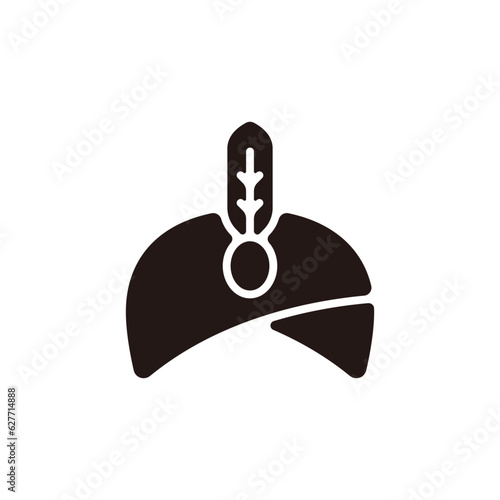 Turban icon.Flat silhouette version.