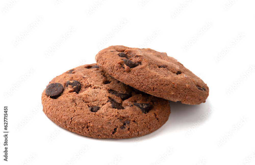 Chocolate chip cookie isolated on white background Chocolate chip cookie isolated on white background