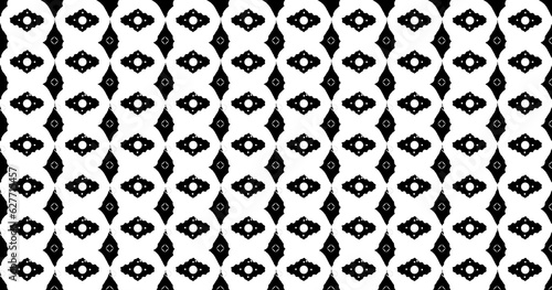 Ornamental geometric pattern black and white