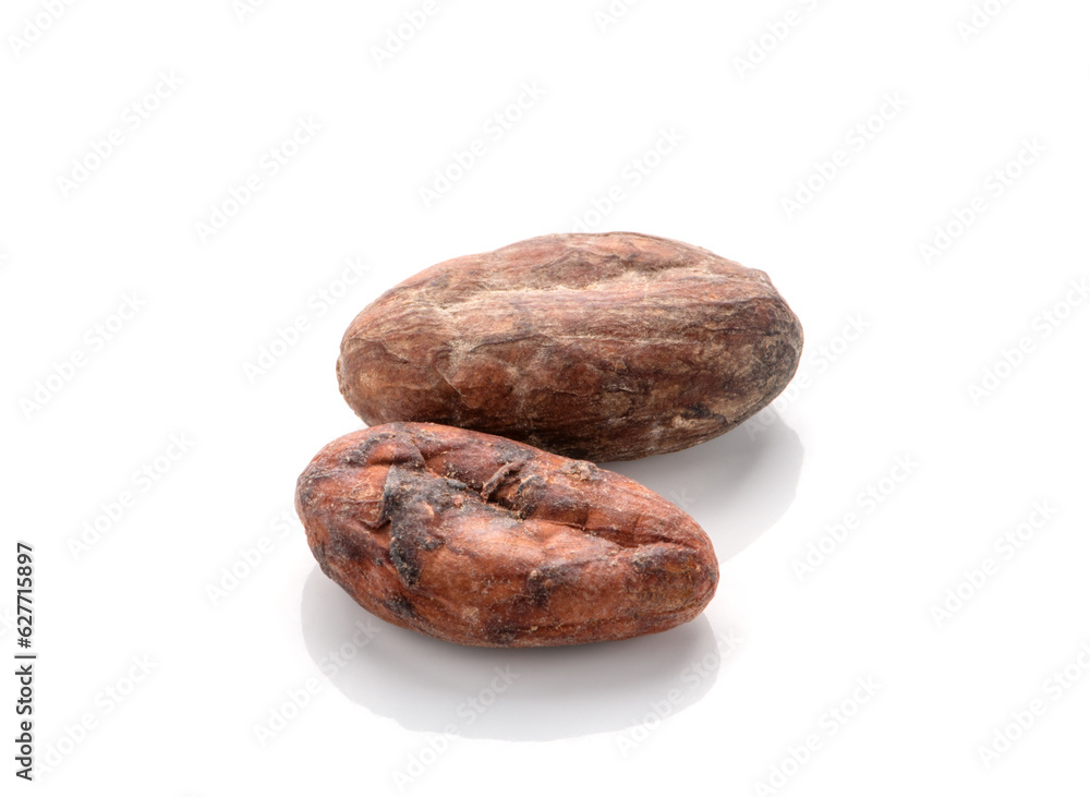 Cocoa beans isolated on a white background. Cocoa beans isolated on a white background.
