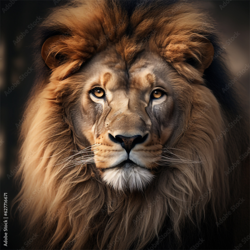 Fototapeta premium LION IMAGE AI GENERATIVE