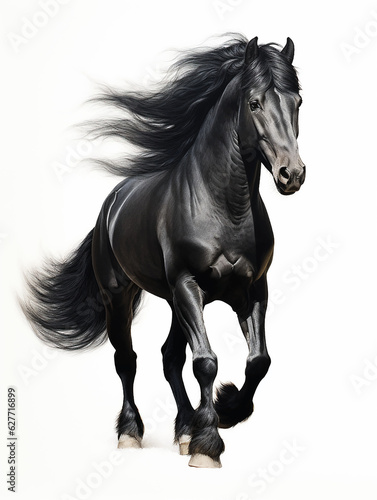 Black horse mane tail hooves an animal is a friend of a person, a pet