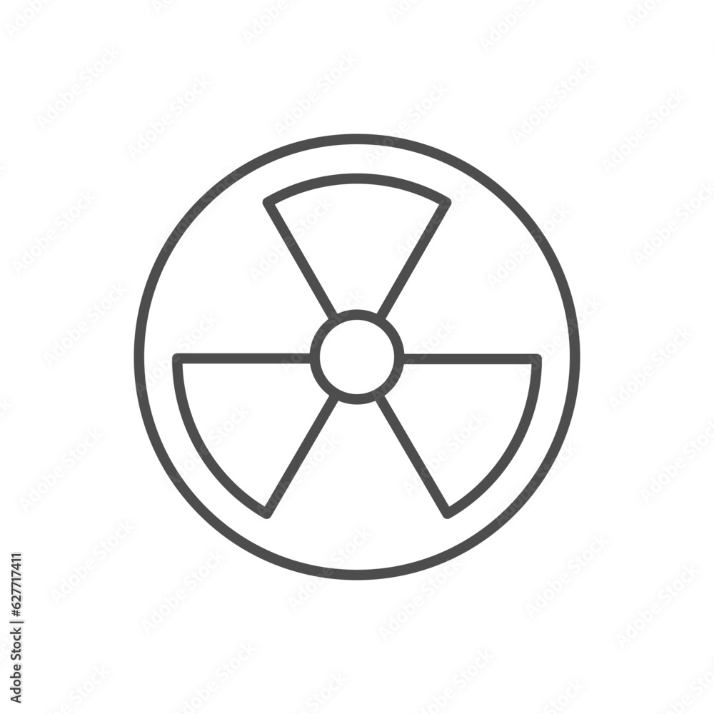 Radiation warning symbol line icon Radiation warning symbol line icon