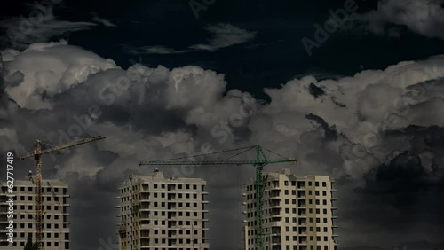 Fantastic colorful dramatic sky with clouds.Perfect for cinema, background.Timelapse.