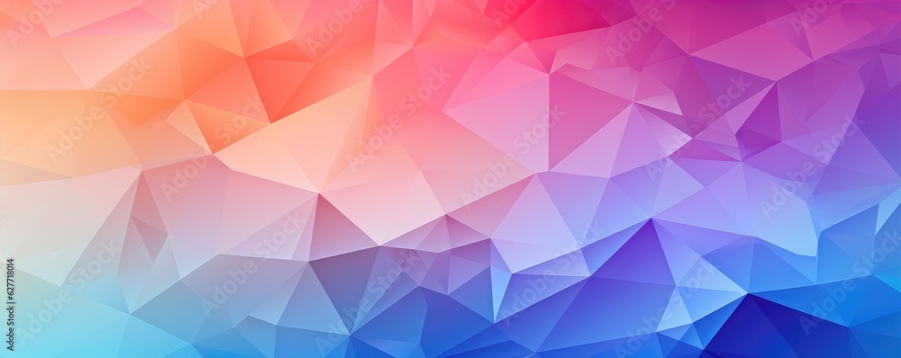 Colorful background with colorful pastel triangle design in the middle, wallpaper panorama.