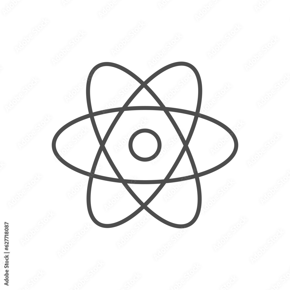Atom molecule line outline icon Atom molecule line outline icon