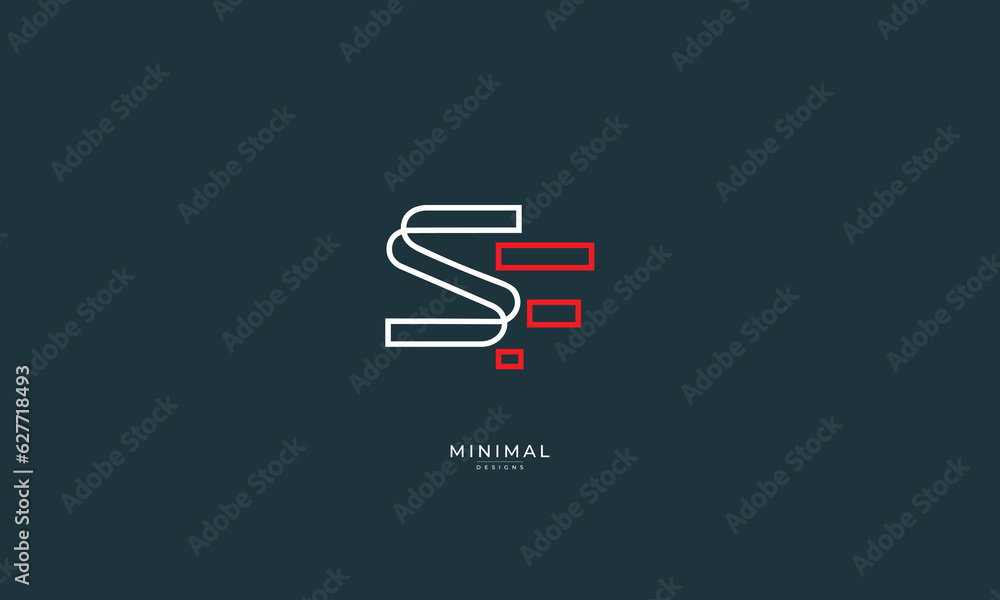 Alphabet letter icon logo SF Alphabet letter icon logo SF