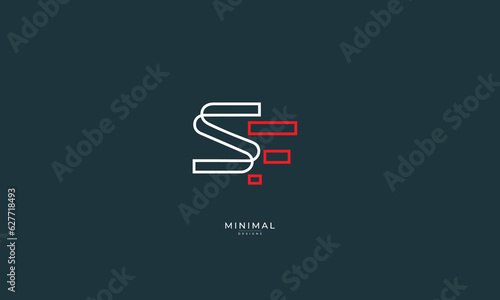 Alphabet letter icon logo SF