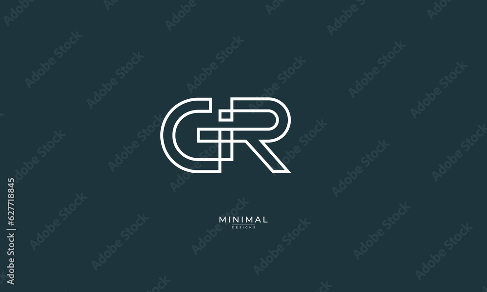 Alphabet letter icon logo GR Alphabet letter icon logo GR