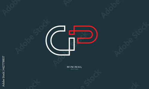 Alphabet letter icon logo GP