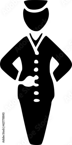 Flight attendant vector icon. filled flat sign for mobile concept and sign, symbol, vector, art