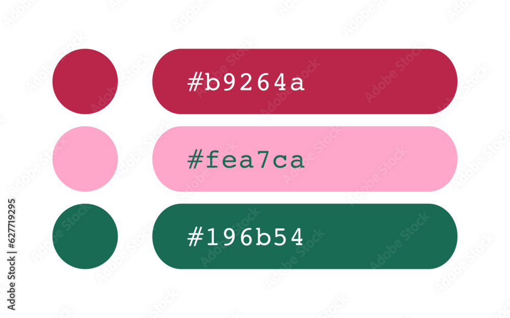 Pink, green color palette, vibrant colors catalog, color matching, RGB