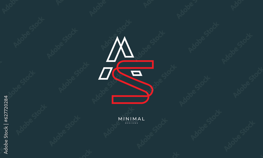 Alphabet letter icon logo AS Alphabet letter icon logo AS