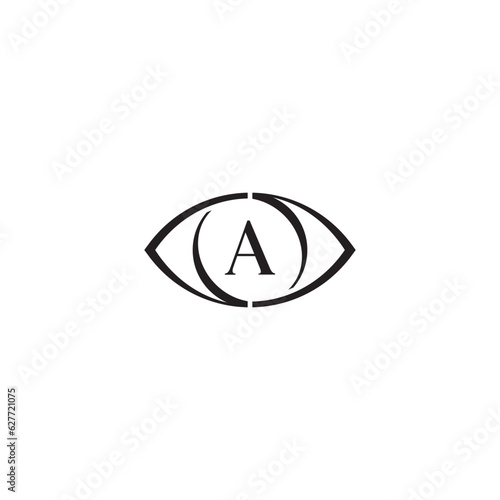 Eye and Letter A logo or icon design