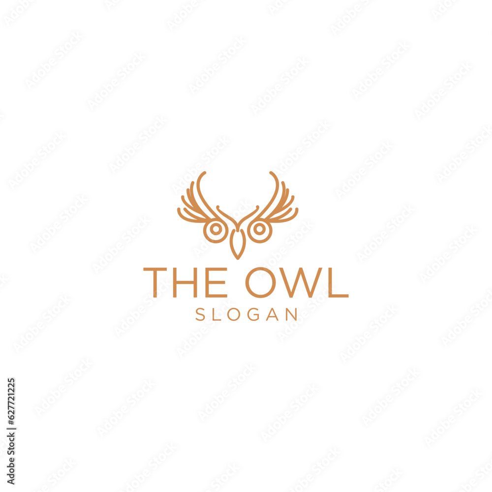 Flying owl logo design vector template	
