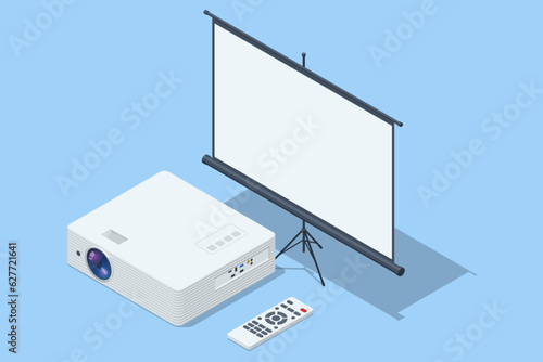 Isometrric Modern Video Projector, Video Projector for Work Presentation photo