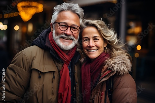 Happy elderly couple, generative AI