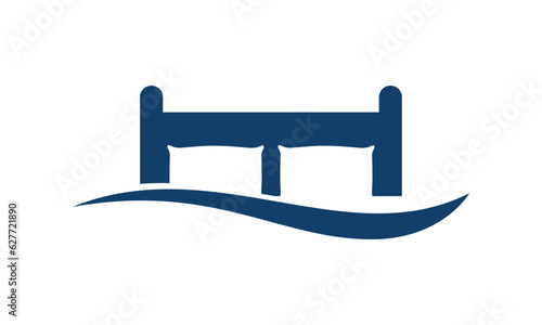 Bedroom furniture vector design. Mattress logotype