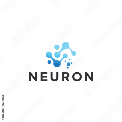 Neuron logo design template flat vector