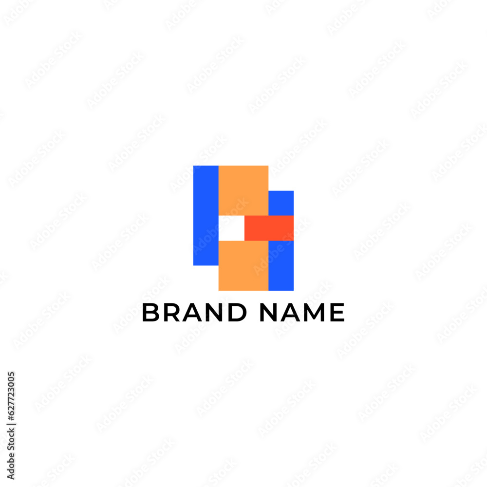 Obraz premium ILLUSTRATION ABSTRACT SQUARE ISOLATED WITH LETTER H COLORFUL BUSINESS LOGO ICON TEMPLATE DESIGN ELEMENT VECTOR 