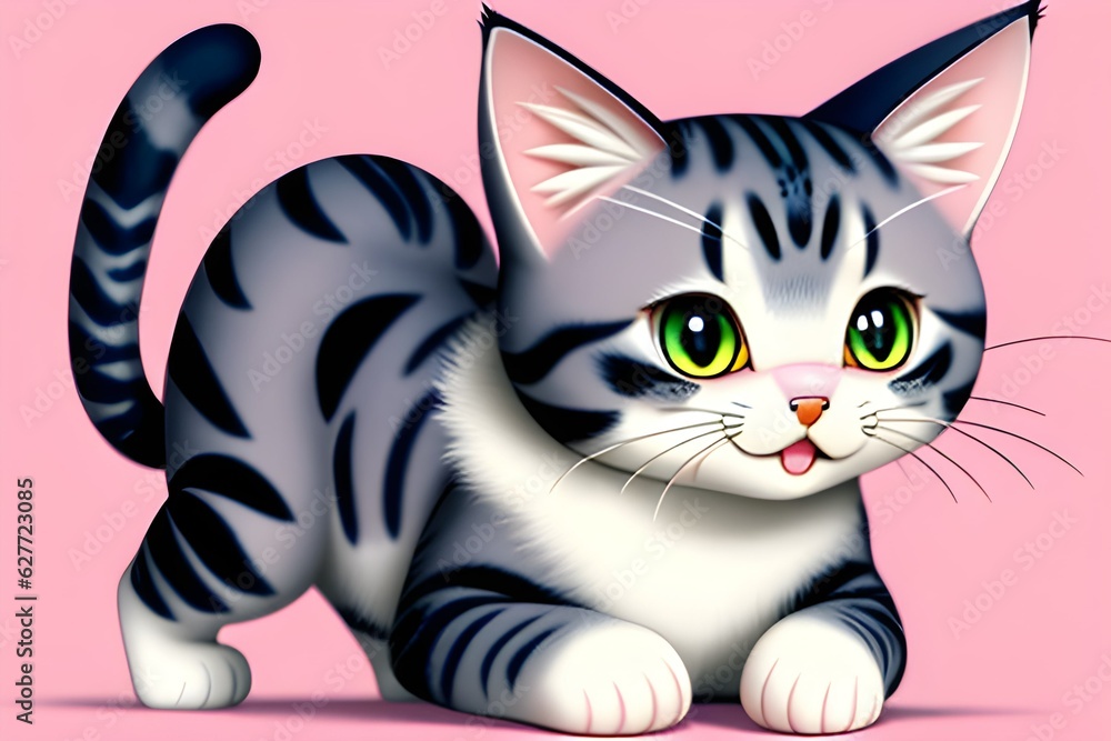 Fototapeta premium A cute and chubby cat