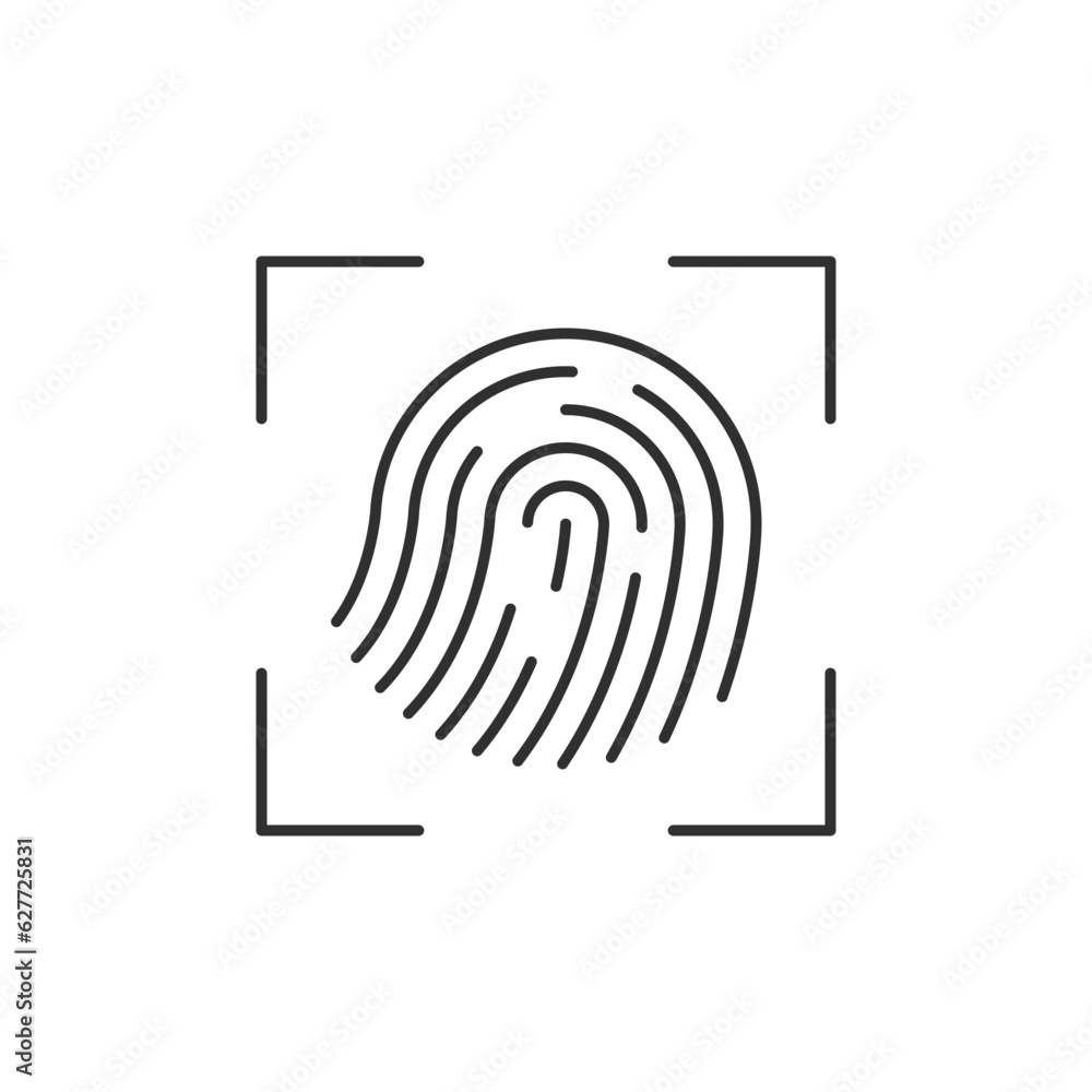 Fingerprint scan, biometric line vector icon Fingerprint scan, biometric line vector icon