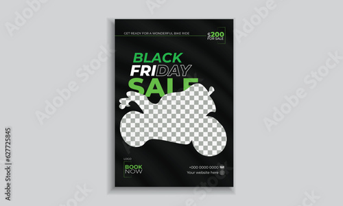 Trendy bike sale flyer design and black Friday sale flyer design