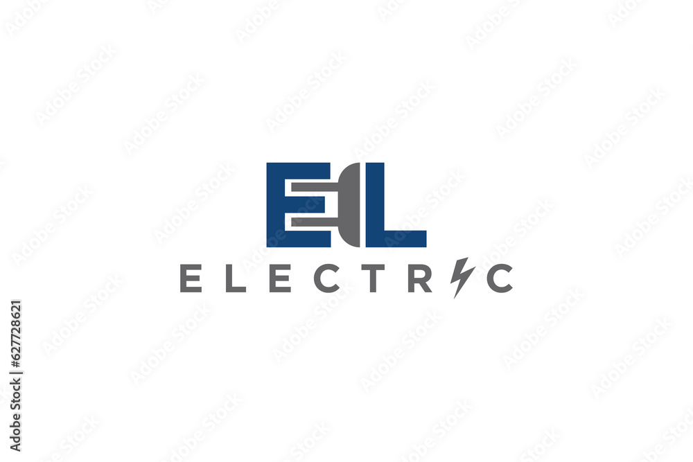 AC electrical power plug socket logo design